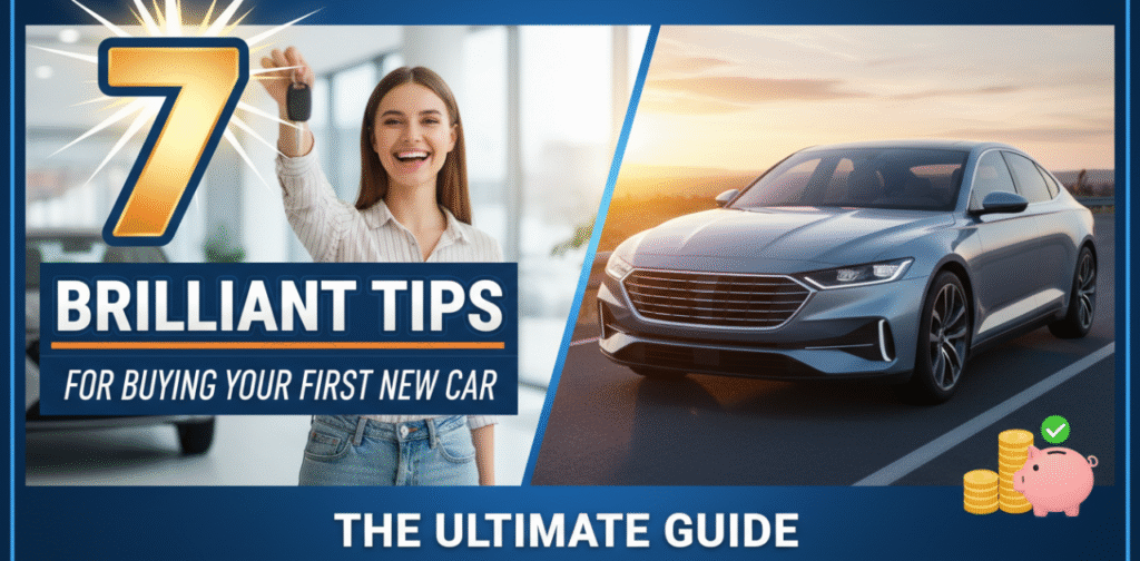 Buying your first new car, first-time car buyer tips, how to buy a new car, car buying guide for beginners, new car dealership tips,