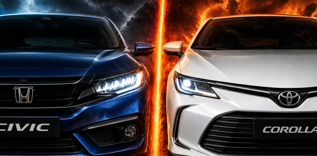 Honda Civic vs Toyota Corolla,Honda Civic vs Toyota Corolla which is better,Honda Civic vs Toyota Corolla comparison,Civic vs Corolla differences,Honda Civic vs Toyota Corolla fuel economy